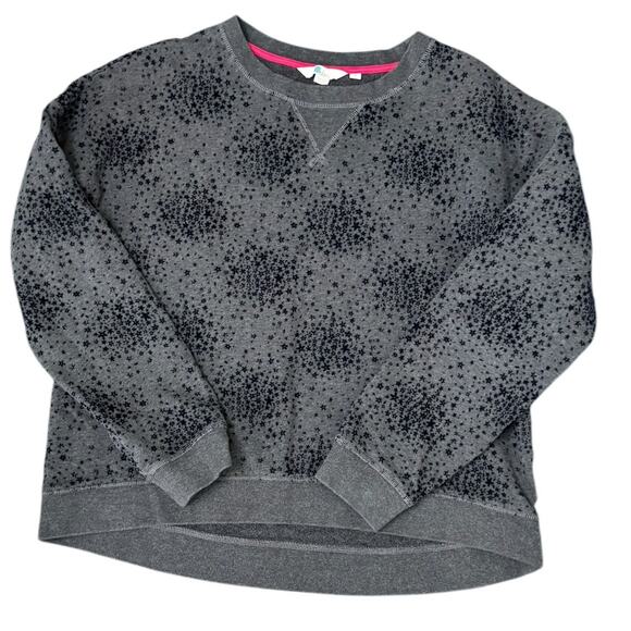 BODEN Star Velvet Arabella Crew Neck High Low Sweatshirt Gray Size Medium - Picture 4 of 8